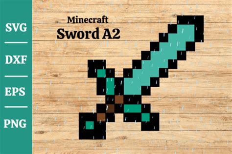 2 Minecraft Sword Svg Designs & Graphics