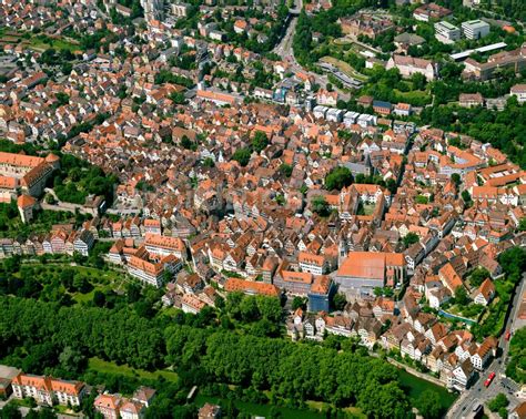 Luftaufnahme Tübingen Altstadtbereich und Innenstadtzentrum in