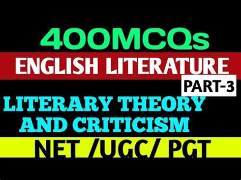 L Literary Theory Criticism Part 3 L MCQs With Answers L PGT L TGT L