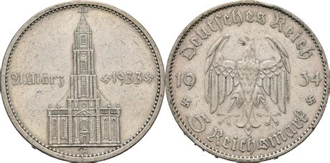 Drittes Reich Reichsmark A Garnisonskirche Mit Datum J Kl