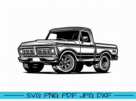 Ford F100 1972 Svg Cartoon Vector Art Silhouette Etsy