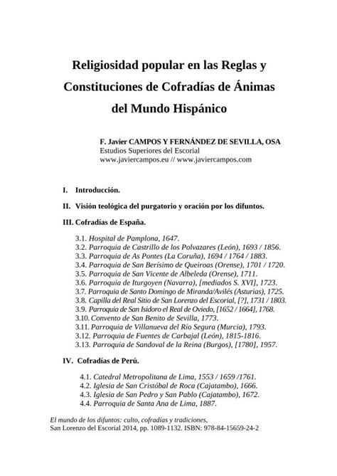 Pdf Religiosidad Popular En Las Reglas Y Constituciones Comisi N