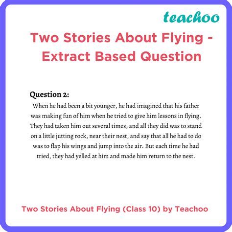 Two Stories About Flying English Class 10 Extract Based Question