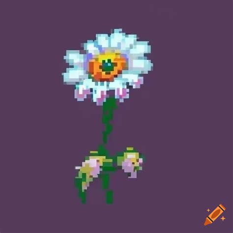 16 Bit Pixel Art Of A Mysterious Daisy Flower With An Eye On Craiyon