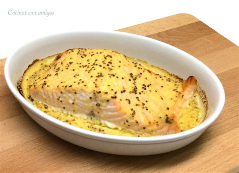 Salmón gratinado con naranja Cocinar con amigos