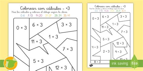 Ficha De Actividad Colorear Con C Lculos X Twinkl