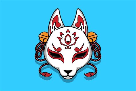 Japanese Kitsune Mask Vector Design Graphic By STARKEY Creative Fabrica