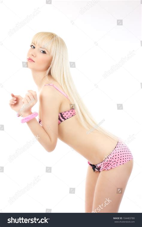 Sexy Beautiful Blonde Girl Wearing Pink Stock Photo Shutterstock