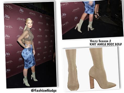 Yay Or Nah Iggy Azalea In Yeezy Season Nude High Knit Ankle Boots Las Vegas
