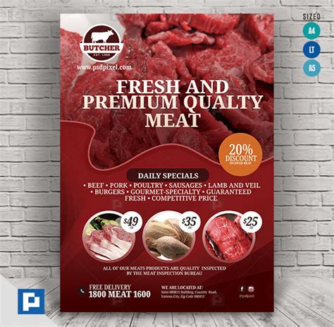 Meat Services Flyer Psdpixel