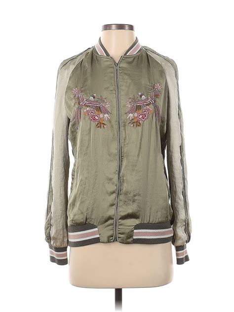 Zara Floral Green Jacket Size XS - 45% off | ThredUp