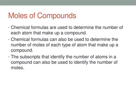 how to find moles in compounds