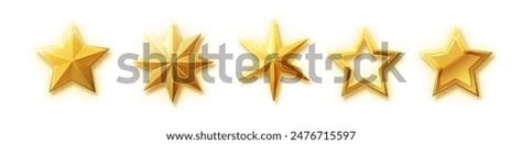 Five Stars Gold Icon Stars Rating Stock Vector Royalty Free