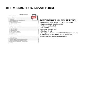 Fillable Online BLUMBERG T 186 LEASE FORM BLUMBERG T 186 LEASE FORM