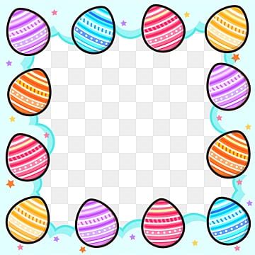 Easter Egg Frame Vector Art PNG Colourful Easter Egg Frame Easter