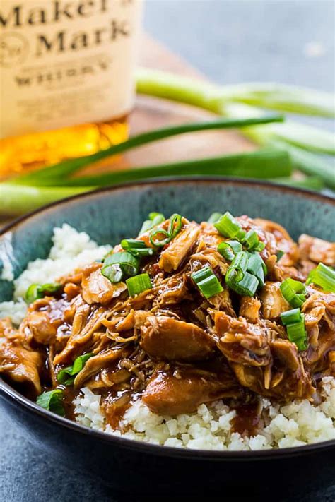 Crock Pot Low Carb Bourbon Chicken - Skinny Southern Recipes