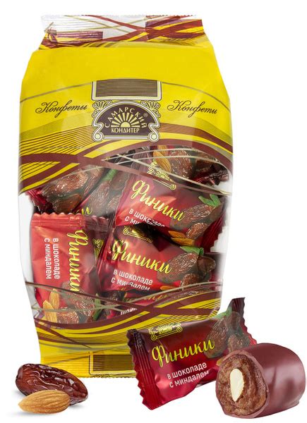 Конфеты Самарский кондитер "Финики в шоколаде с миндалем" 500 г, с ...