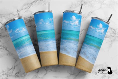 Beach 20oz Skinny Tumbler Graphic By Gingerdesign · Creative Fabrica