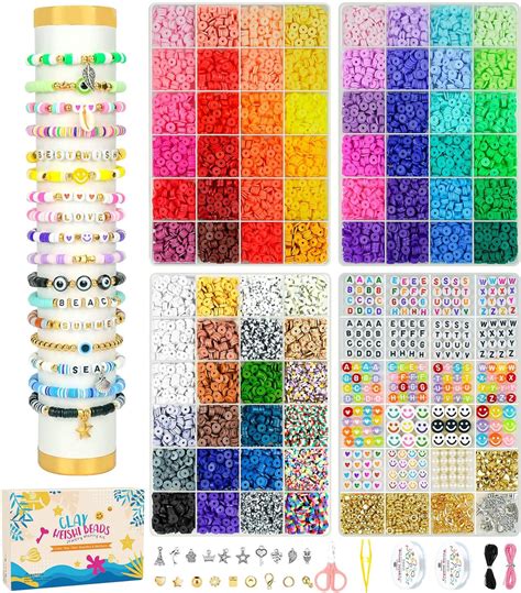 Amazon Dowsabel 15000 Pcs Clay Beads Bracelet Making Kit 4 Boxes