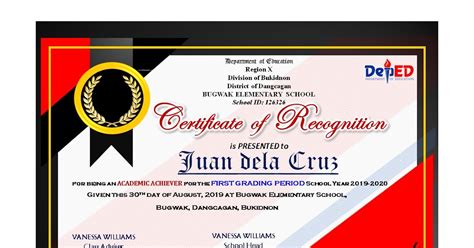 Certificate Of Recognition Deped With Honors Certificate Of Recognition | Porn Sex Picture