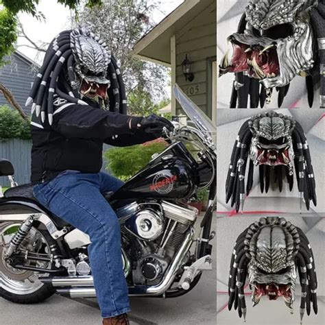 2 Helmet Predator Motorcycle Helmet Latex Full Face Headwear Halloween