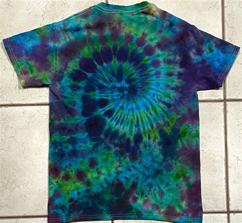 Adult Unisex S Small Tie Dye Ice Dye Medium Weight Cotton T Shirt Crew