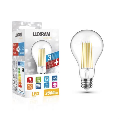 Luxram Classic E27 Neutral White LED GLS 17W 4000K 2500lm Light Bulbs