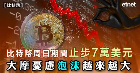 比特幣 比特幣周日期間止步7萬美元，大摩憂慮泡沫越來越大 Etnet 經濟通香港新聞財經資訊和生活平台