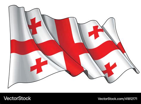 Waving Flag Of Georgia Royalty Free Vector Image