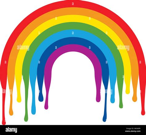 S Mbolo De Vector De Arco Iris Pintado Con Pintura Goteo Aislado Sobre