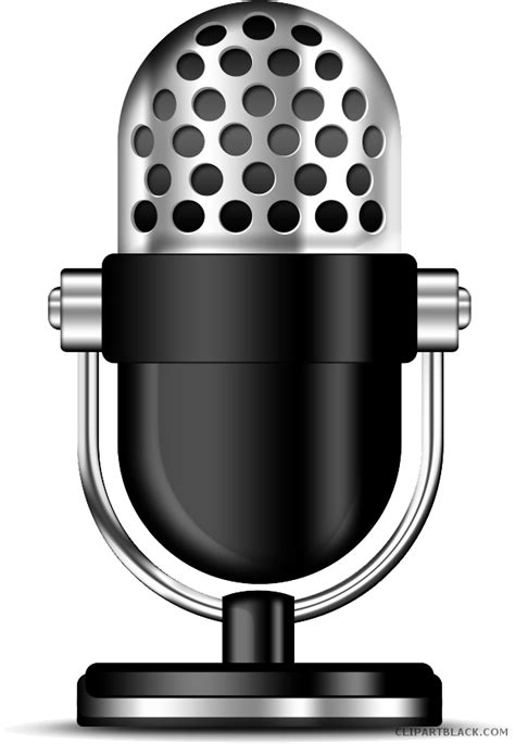 Microphone Clipart Black And White Transparent Radio Mic Png Full