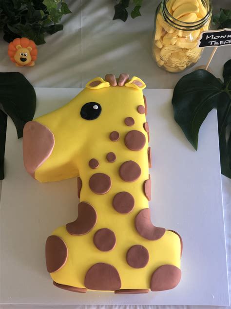 Number 1 Birthday Cake Boy Giraffe Birthday Cakes Number One Cake