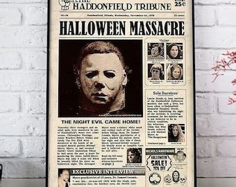 Halloween Movie Poster Print Michael Myers Laurie Strode Etsy