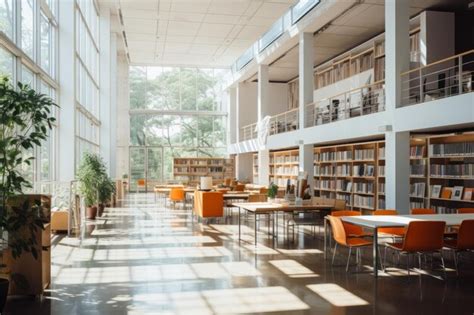 Premium AI Image | Modern Library Interiors Generative AI