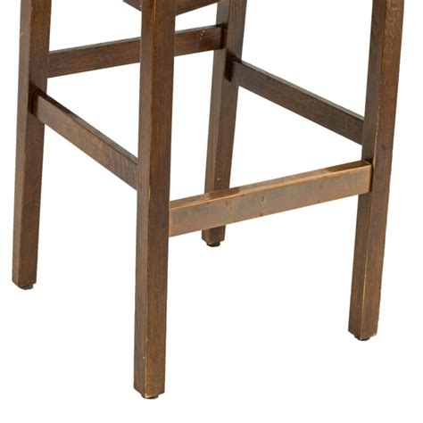 Set Of Stickley Wood Framed Bar Stools With Leather Seats Grandview