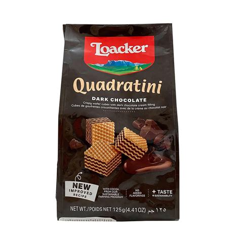 LOACKER QUADRATINI WAFERS DARK CHOCOLATE 125G Frozemart