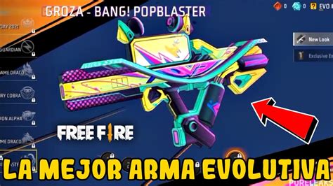 NUEVA GROZA EVOLUTIVA EN FREE FIRE LA MEJOR ARMA EVOLUTIVA DEL JUEGO