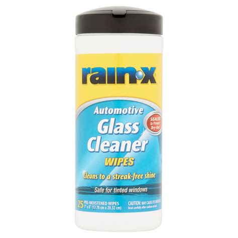 Rain X Automotive Glass Cleaner Pre Moistened Wipes 25 Count 630020