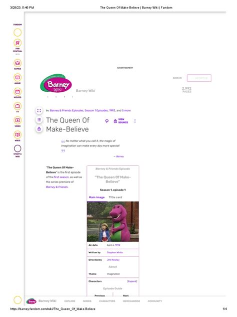 The Queen Of Make Believe Barney Wiki Fandom Pdf