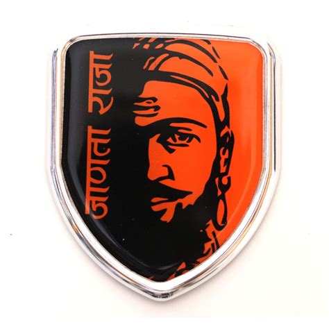 S2S 3D Metal Shivaji Chrome Sticker Emblem Badge Logo Durable