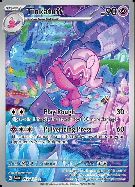 Pokémon TCG Enkelt Kort SV02 217 193 Tinkatuff Illustration Rare