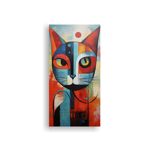 Cuadro Decorativo De Pintura Abstracta De Un Gato En Movimiento