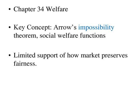 Chapter Welfare Key Concept Arrows Impossibility Theorem Social