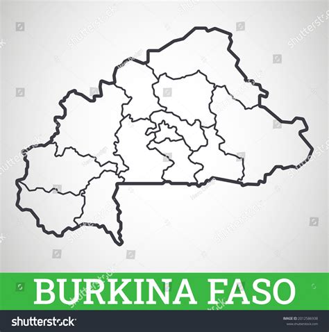 Simple Outline Map Burkina Faso Vector Stock Vector Royalty Free