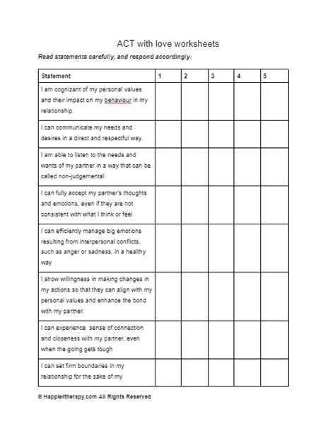 Act With Love Worksheets Happiertherapy