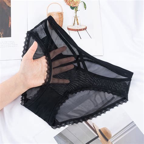 （2 Pack）pzocapte Womens Sexy Underwear Womens Black Lace Panties High