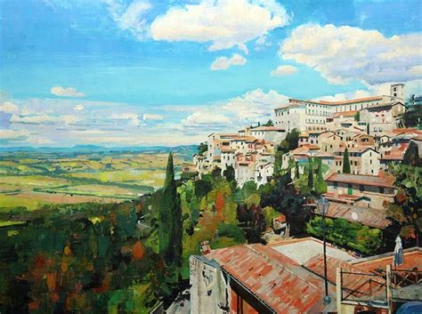 Mark Sofilas Vista Italiana Panoramic Landscape Painting No Naked Walls