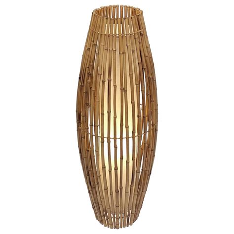 Tall Italian Mid Century Bamboo And Rattan Floor Lamp At 1stdibs