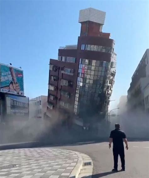 Insane Footage Shows Building Collapsing In Taiwan Earthquake As