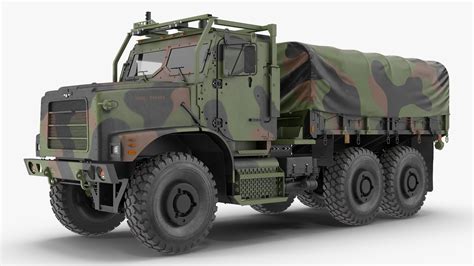 Cargo Truck Oshkosh Mtvr Mk With Tent D Model Max Obj Ma